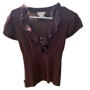 brown y2k blouse